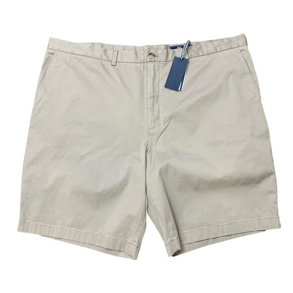 Vineyard Vines Sz 50 B 11" Breaker Shorts Stretch Khaki Tan Flat Front Mens NEW - Picture 1 of 12